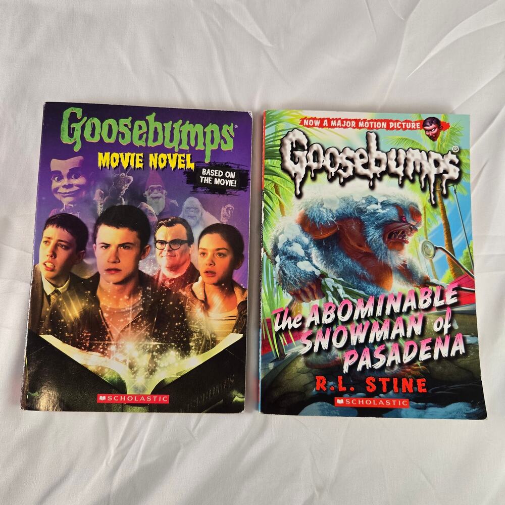 Goosebumps Movie Books, R.L. Stine 2 Softcover Bundle. Scholastic 1995, 2015